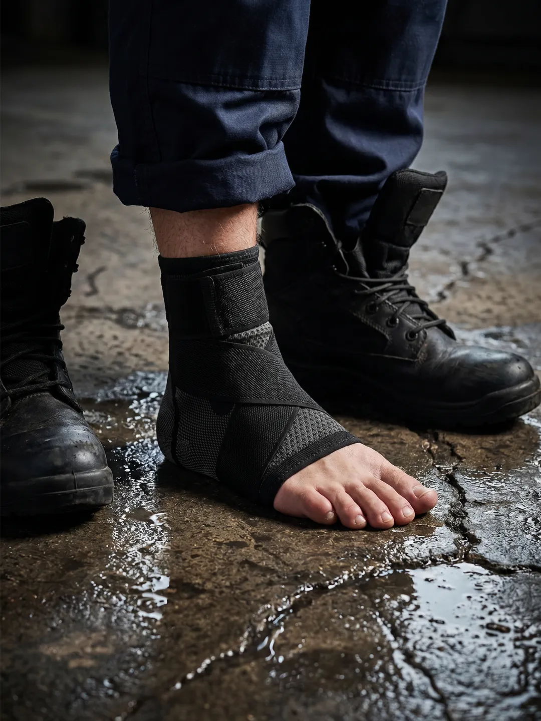 Compression Foot Sleeve worn on ankle